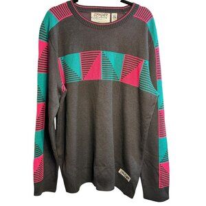 Spyder Men’s XXL Ski-Team Crewneck Sweater 23x27 Gray Blue Retro Knit Pullover